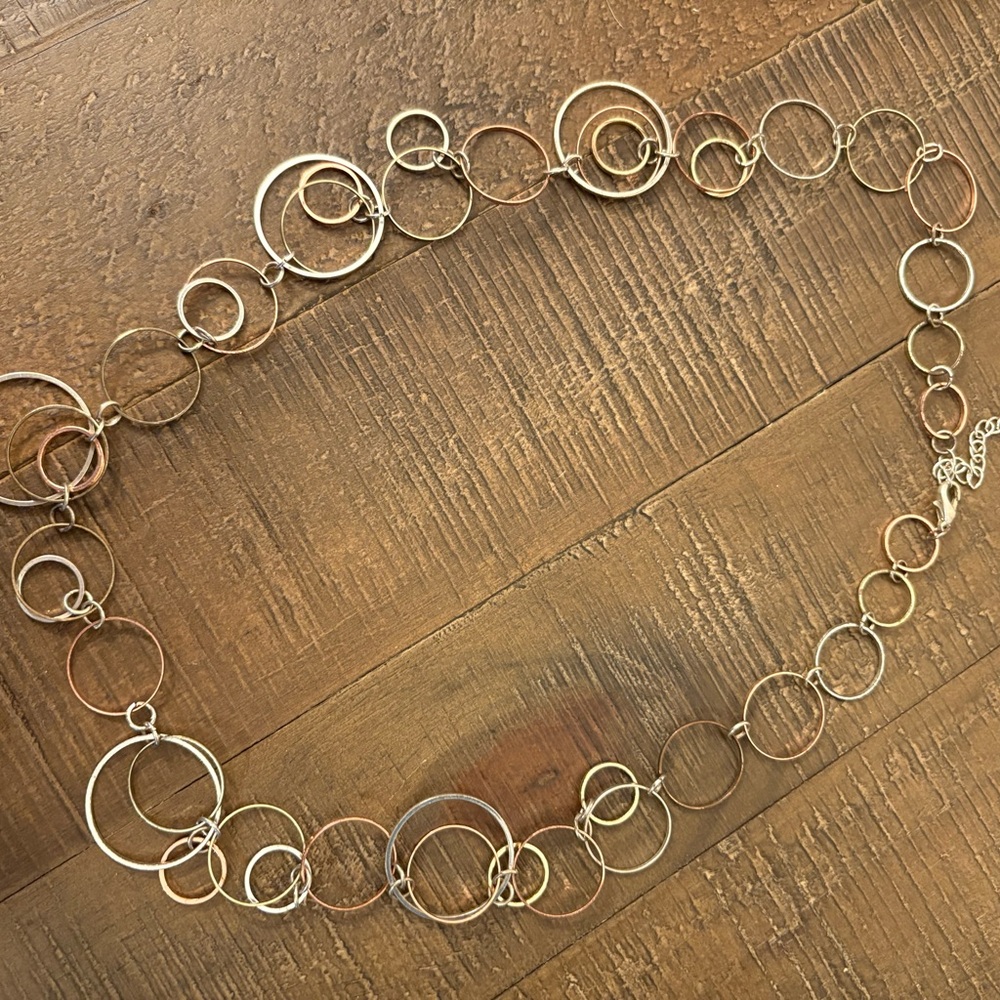 Gold and Silver Circle Necklace #350 - Picture 4 of 5